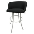 thumbnail image 2 of Tobias Designs Swivel Extra Tall Vinyl & Metal Bar Stool Black/White Set of 3, 2 of 3