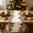D, variant on Christmas Poinsettia Table Runner Linen Tablerunner - Merry Xmas Table Decor with Holly Leaf Bell Ball Perfect for Rustic Winter Holiday Kitchen Dining, Party