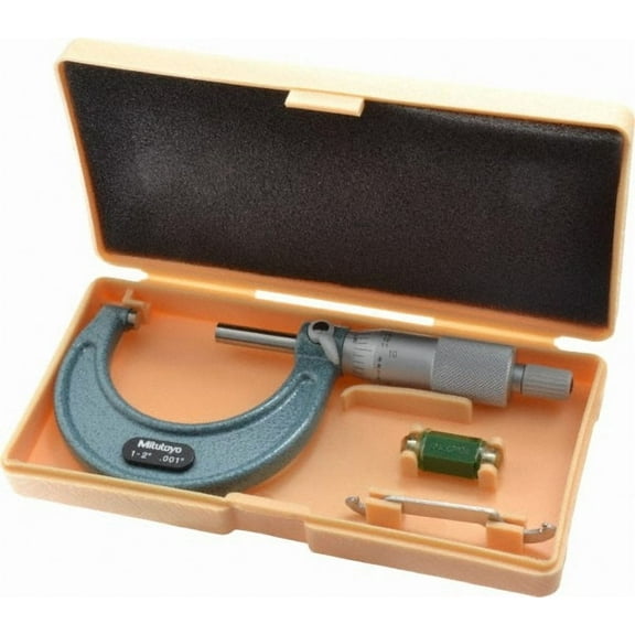Mitutoyo 1 to 2" Range, 0.001" Graduation, Mechanical Outside Micrometer