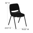 thumbnail image 3 of Bowery Hill Ergonomic Shell Stacking Chair in Black, 3 of 9