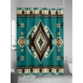 thumbnail image 5 of Ethnic Style Pattern Shower Curtain, Retro Green Abstract Weaving Art Waterproof Shower Curtain Set with 12 Hooks Lightweight Washable Fabric Shower Curtains for Bathroom 60x72 Inches, 5 of 6