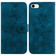 thumbnail image 2 of Compatible avec iPhone SE 2020 Étui Portefeuille Embossé Lily avec Porte-Cartes Étui à Rabat en Cuir PU, 2 of 5