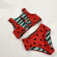 thumbnail image 2 of Toddler Girls Swimsuits Two Piece Bathing Suit Watermelon Printing Beach Wear Summer Bikini Beach Rash Guard Swimwear Red 2-3 Years, 2 of 5