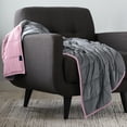 thumbnail image 3 of Reversible Weighted Anti-Anxiety Blanket - Grey/Pink - 12lb, 3 of 7