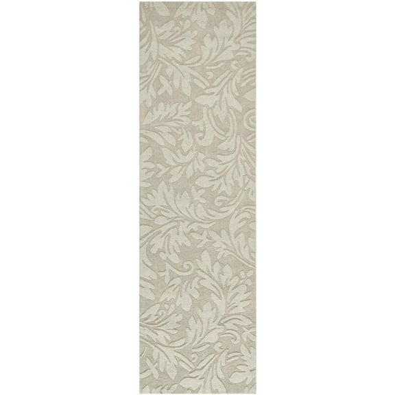 SAFAVIEH Impressions Emmalyn Textured Floral Wool Runner Rug, Sage, 2'3" x 8'
