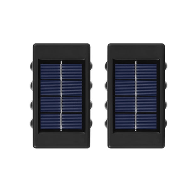 sweethay Lámpara de pared de luz Solar recargable para patio, 2 piezas, paisaje de jardín, luces de cubierta automáticas, accesorios para exteriores Iluminación y accesorios 8LED blanco sweethay HA073241-01