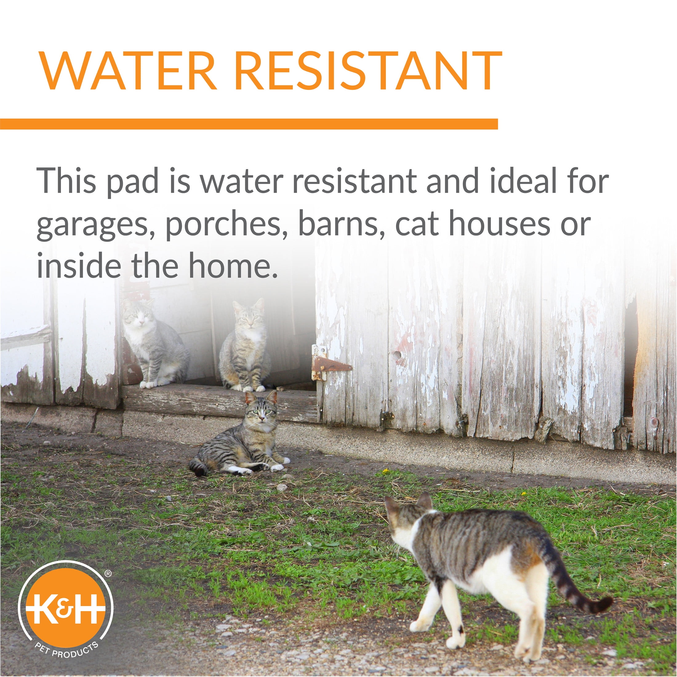 K&H Pet Products Extreme Weather Heated Kitty Pad for Outdoor Cats Black Small 18.5 X 12.5 Inches