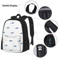 thumbnail image 3 of Easygdp Cute Shark Mochila para Niños y Niñas con Set de Caja de Almuerzo y Estuche para Lápices 3 en 1, Mochila Escolar Estampada para Adolescentes, 3 of 7