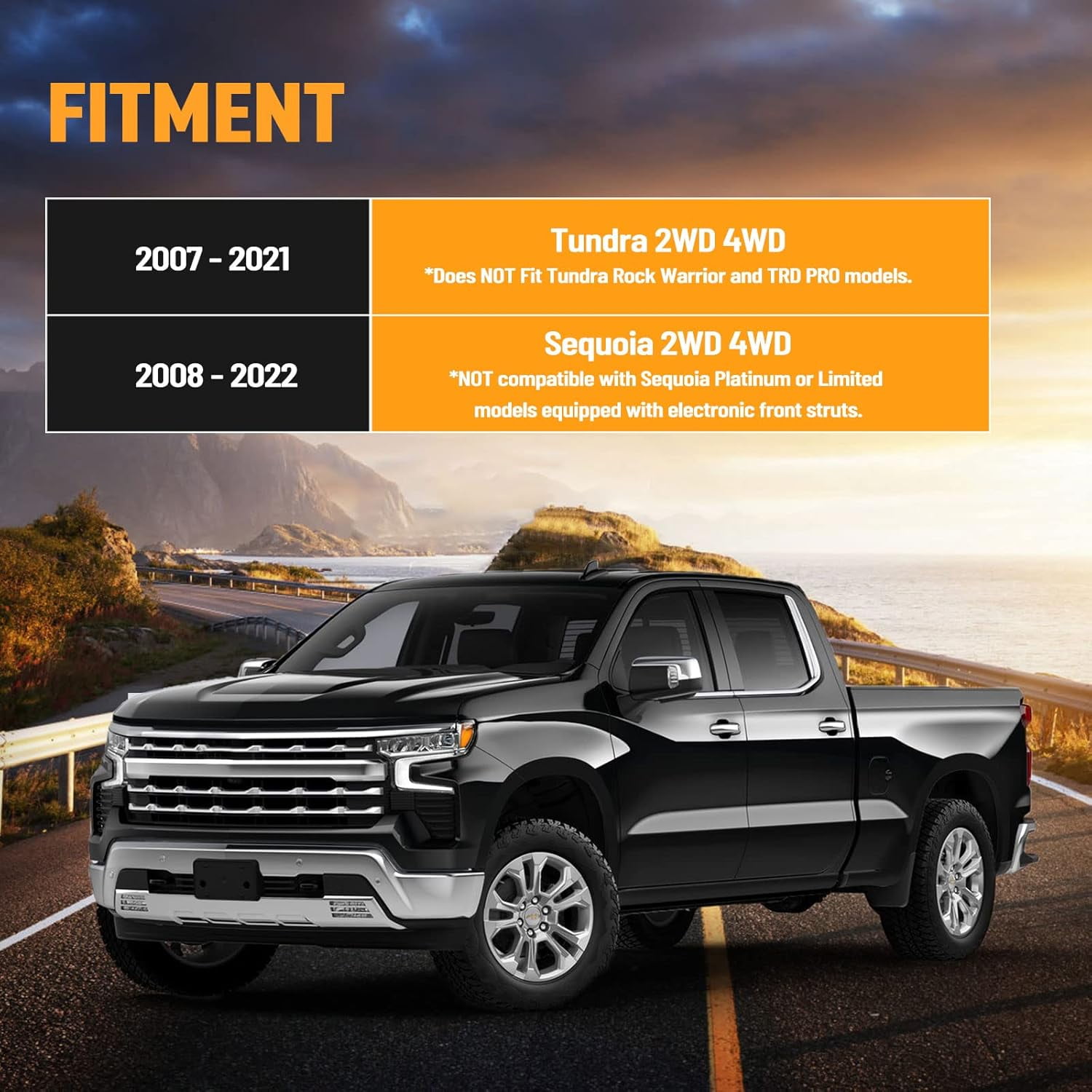 PANGOLIN 2Pcs 3" Front Leveling Lift Kit Fit for 2007-2021 Toyota Tundra, 2007-2021 Toyota Sequoia 2WD/4WD Suspension Leveling Kit Automotive Professional Replacement Parts