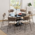 thumbnail image 4 of Gymax 47'' Round Dining Table for w/2-Tier Storage Shelves & Heavy-Duty Metal Frame Black, 4 of 10