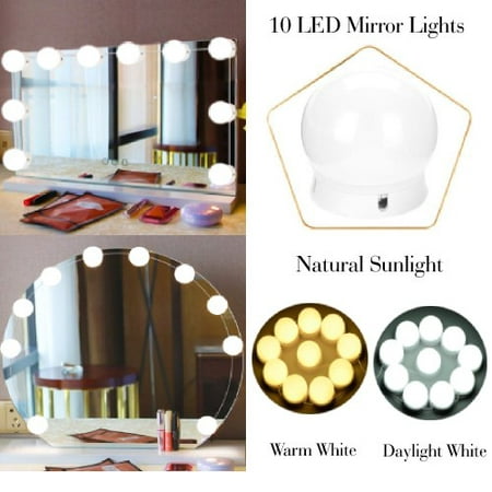 10Pcs Hollywood Style LED Vanity Mirror Dimmable Light Bulb Lamp Kit in Dressing
