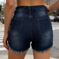 thumbnail image 5 of Wutalume Jeans for Women Denim Shorts Comfort Stretch, Slim Fit Jean Shorts for Summer Casual Wear with Light Wash,Dark Blue S, 5 of 5