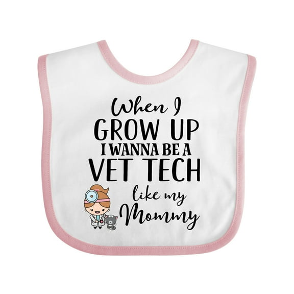Inktastic Vet Tech Mom Veterinary Technician Girls Baby Bib