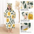 thumbnail image 4 of Wearable Blanket with Sleeves and Pocket Oversized Hooded Sweatshirt 3-14 YR Yellow Daisy Flowers S, 4 of 7