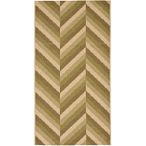 SAFAVIEH Courtyard Arnold Chevron Stripes Indoor/Outdoor Area Rug Cream/Green, 2'7" x 5'