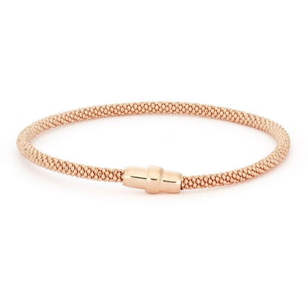 Giuliano Mameli 14kt Rose Gold-Plated Sterling Silver 3mm Thickness Mesh Bangle