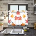 thumbnail image 4 of Yayeee Kitchen Curtains Light Filtering 27"x36" Rod Pocket Short Cafe Window Panel, White Autumn Leaves, 4 of 7