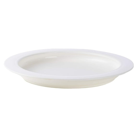 Sammons Preston Plate with Inside Edge, 9" Plate, Food Spill Prevention, White