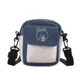 thumbnail image 1 of Moda mujer dibujos animados impresión contraste Color lienzo bandolera hombro bandolera Casual se?oras Mini bolsos monedero con solapa (azul) LingWen 1327534083644, 1 of 1