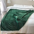 thumbnail image 1 of Flannel Fleece Blanket Tassel Blanket Green Throw Blanket for Couch or Knee - Super Soft Microfiber Fuzzy Flannel Nap Blanket for Adults or Pet (Lightweight,Non Shedding) 50x60 Inches, Green, 1 of 7