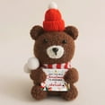 thumbnail image 3 of YardVibe Mini Funny Positive Bear Emotional Crochet Knitted Doll with Positive Card for Coworkers Best Friend Encouragement Winter Gifts for Women Men Xmas Party Decor, 3 of 4