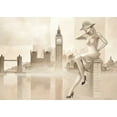 thumbnail image 2 of Jasper 14x11 White Modern Wood Framed Museum Art Print Titled - London lady, 2 of 4