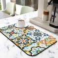 thumbnail image 2 of Elegant Mexican Design Coffee Drying Mat Highly Absorbent Diatom Mud Pad Coffee Mat Kitchen Counter Gadget for Easy Cleaning, Large 19.5x12in, Multi Use, 2 of 7