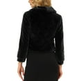 thumbnail image 3 of INSPIRE CHIC Women's Fur Coat Fasion Winter Open Front Cropped Jacket Lapel Long Sleeve Fluffy Faux Fur Coat L Black, 3 of 5