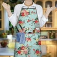 thumbnail image 6 of Pioneer Flower Floral Print Pattern Apron-Garden Aprons for Women with Pockets-Cotton Linen Waterproof Kitchen Cooking Gardening Aprons Adjustable for Kitchen,Cooking,BBQ and Salon 33x27 Inch, 6 of 7