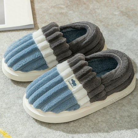 

Daznico Warm Slippers Furry Men Winter Plush Keep Warm Shoes Home Couples Flat Toe Open SlipOn Slippers Men s Slipper 10