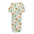 thumbnail image 4 of Gibobby Vestidos para Mujer Vestido de camiseta de manga corta con cuello redondo y estampado floral de moda de verano para mujer(Amarillo,XL), 4 of 5