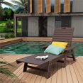 thumbnail image 2 of Costaelm Chaise Longue Inclinable en Plastique HDPE pour Extérieur - Ensemble de 1, Brun Foncé, 2 of 6