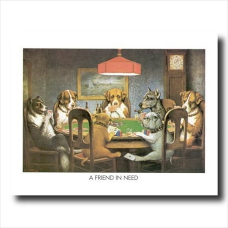 Dogs Playing Poker Paintings - Dogs Playing Poker At Table Wall Picture Art Print #1