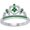 White, variant on Engagement Wedding 925 Sterling Silver 14K Black Gold Plating Round Cut Green Emerald Tiara Queen Crown Heart Shaped Ring For Women