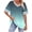 Green, variant on Women's Tee Casual Short Sleeve V Neck,Loose Fit Ombre Color Block Top,Soft Gradient Print Blouse with Striped Cuffs,Stylish Summer T-Shirt
