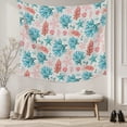thumbnail image 5 of Teal Blue Red Coral Tapestry for Bedroom Wall Hanging Tapestry, Coastal Nautical Summer Beach Ceiling Backdrop Tapestries Poster Blanket Wall Decor for Teens Room Living Room Dorm 59" x 79", 5 of 8