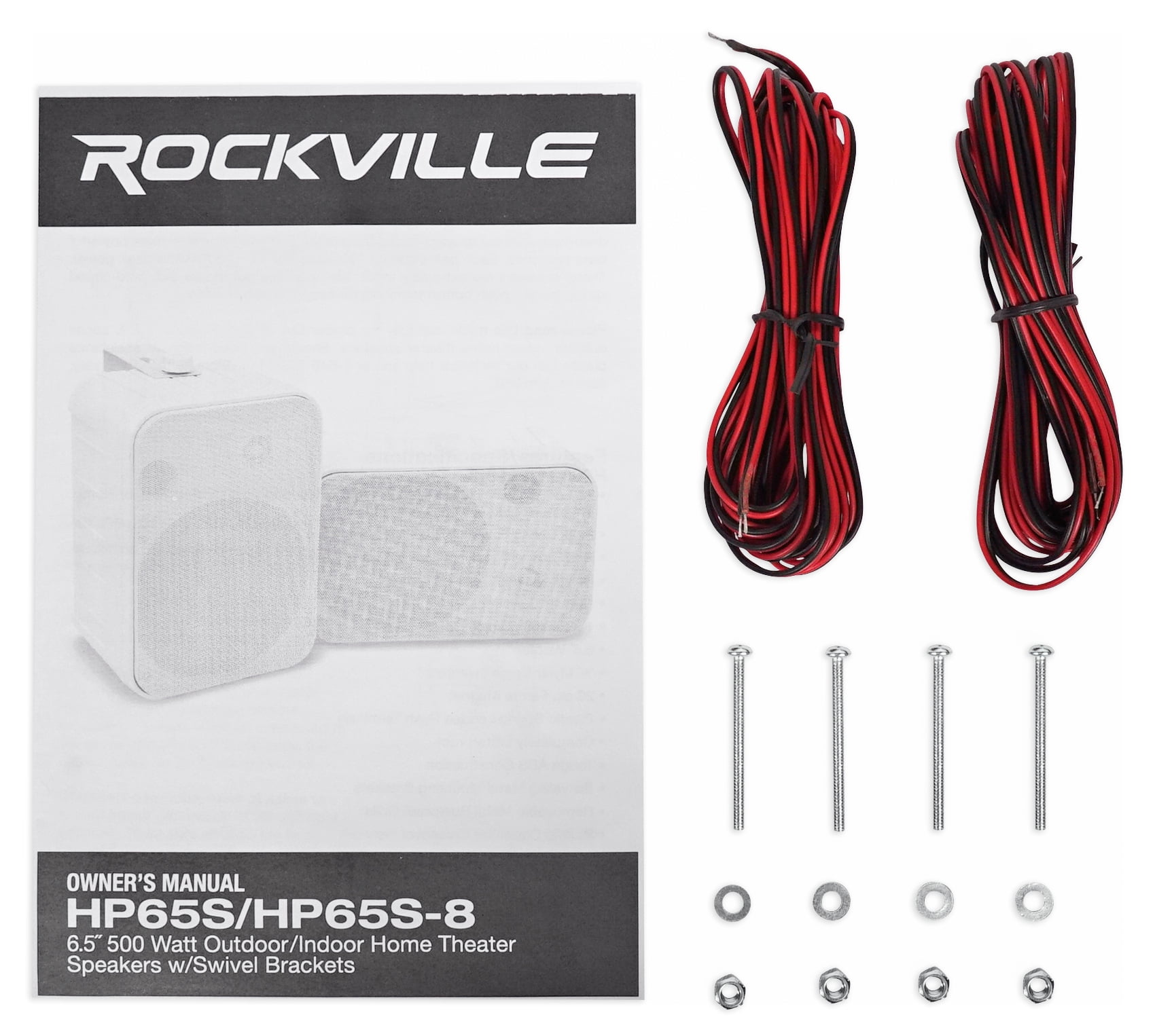 (2) Rockville HP65S-8 6.5" Outdoor Patio Backyard Speakers w/Waterproof Covers