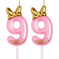 thumbnail image 1 of AOOLADA Bougies d'Anniversaire 99 Ans, Bougies d'Anniversaire Numérotées Roses, Décorations de Fête d'Anniversaire Topper de Gâteau Cadeaux pour Hommes Femmes, 1 of 7
