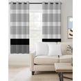 thumbnail image 2 of Black Stripe Blackout Curtains for Bedroom Living Room Darkening Curtains 84 Inch Length 2 Panels Set Modern Rustic Horizontal Black Striped Window Curtain Window Treatment Grommet Drapes 52"x84", 2 of 9