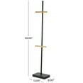 thumbnail image 4 of DecMode 13" x 65" Black Metal Tall Floor 2 Hook Easel with Gold Accents, 1-Piece, 4 of 10