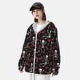 thumbnail image 5 of Sigee Skeleton with Roses Print UPF50+ Men's Sun Protection Hoodie Shirt SPF UV Shirt Long Sleeve Fishing Outdoor Lightweight, S-3XL, 5 of 9