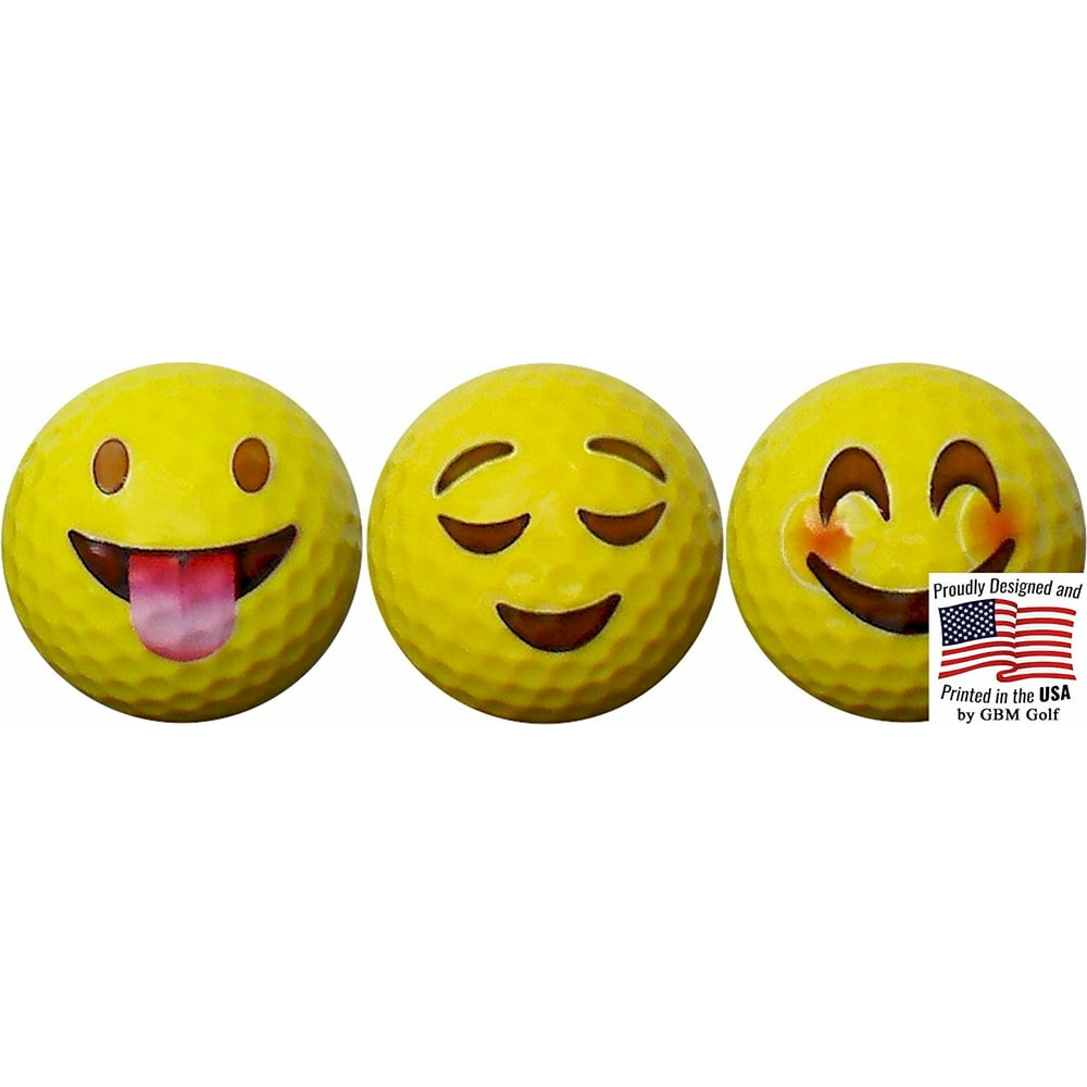 Emoji Golf Balls 3 Designs 3 Pack3 by GBM Golf