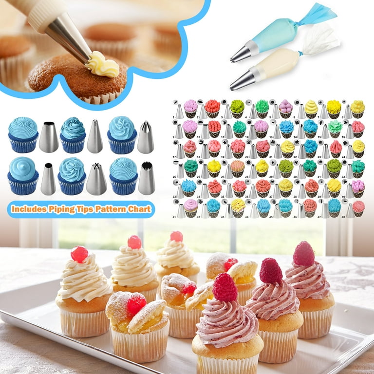 354 Pcs Cake Decorating Kit Supplies - Baking Accessories Cupcake  Decorating Kit Baking Equipment, Piping Nozzles & Bags, Cake Scrapers,  Icing Spatula 