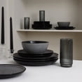 thumbnail image 4 of Stone Lain Dua 16-Piece Dinnerware Set Stoneware Borosilicate Glass Service for 4 Black, 4 of 6