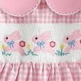 thumbnail image 5 of HCNTES Toddler Girl Easter Outfit Eggs Smocked Dress Puff Sleeve Doll Dreeses Cute Summer Clothes, 5 of 8