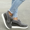 thumbnail image 5 of JINMGG Flat Shoes for Women Plus Clearance Women's Plush Flats Shoes Solid Color Round Toe Casual Plus Velvet Students Shoes Gray 35, 5 of 6