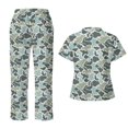 thumbnail image 2 of Yspwyqan Scrubs for Women Set, 2PCS V-Neck Stretchy Scrub Top & Straight Leg Pants Size L, Breathable Lightweight Fish Camo Print Medical Nurse Shirts, 2 of 5