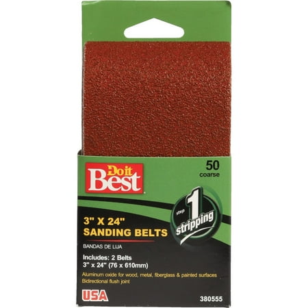 

Do it Best 3 In. x 24 In. 80 Grit Heavy-Duty Sanding Belt (2-Pack)