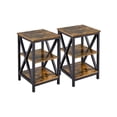 thumbnail image 1 of 2 X Mesilla de Noche con 3 Estantes Estilo Industrial Mesita Auxiliar para Cocina Comedor Dormitorio Madera Metal, 1 of 5