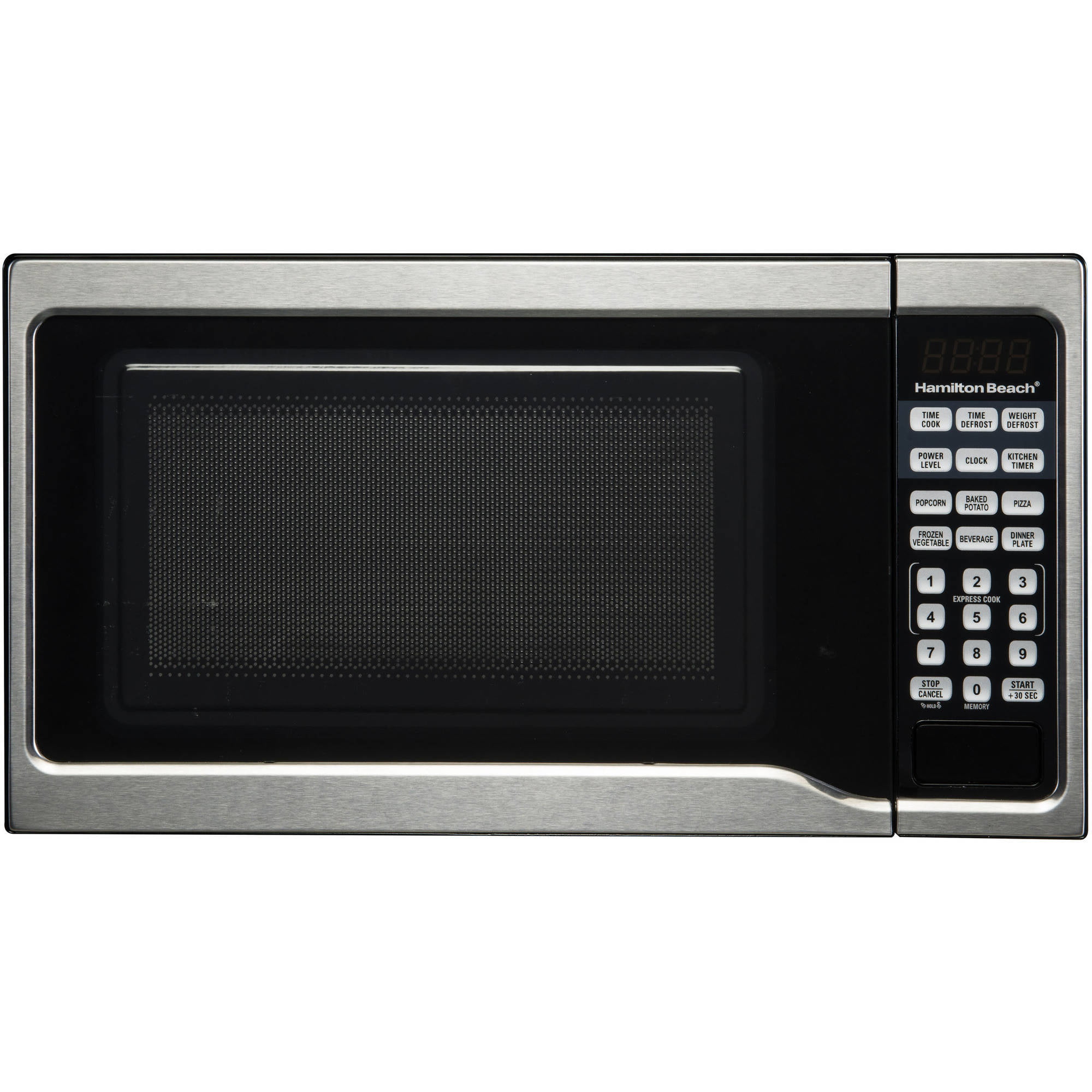 Hamilton Beach 0.7 Cu Ft Countertop Microwave Oven Stainless Steel 700W Black 